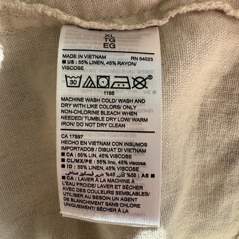 Old Navy Women’s XL Utility Jacket Beige Linen Blend Zip Front Drawstring Waist - Picture 7 of 7